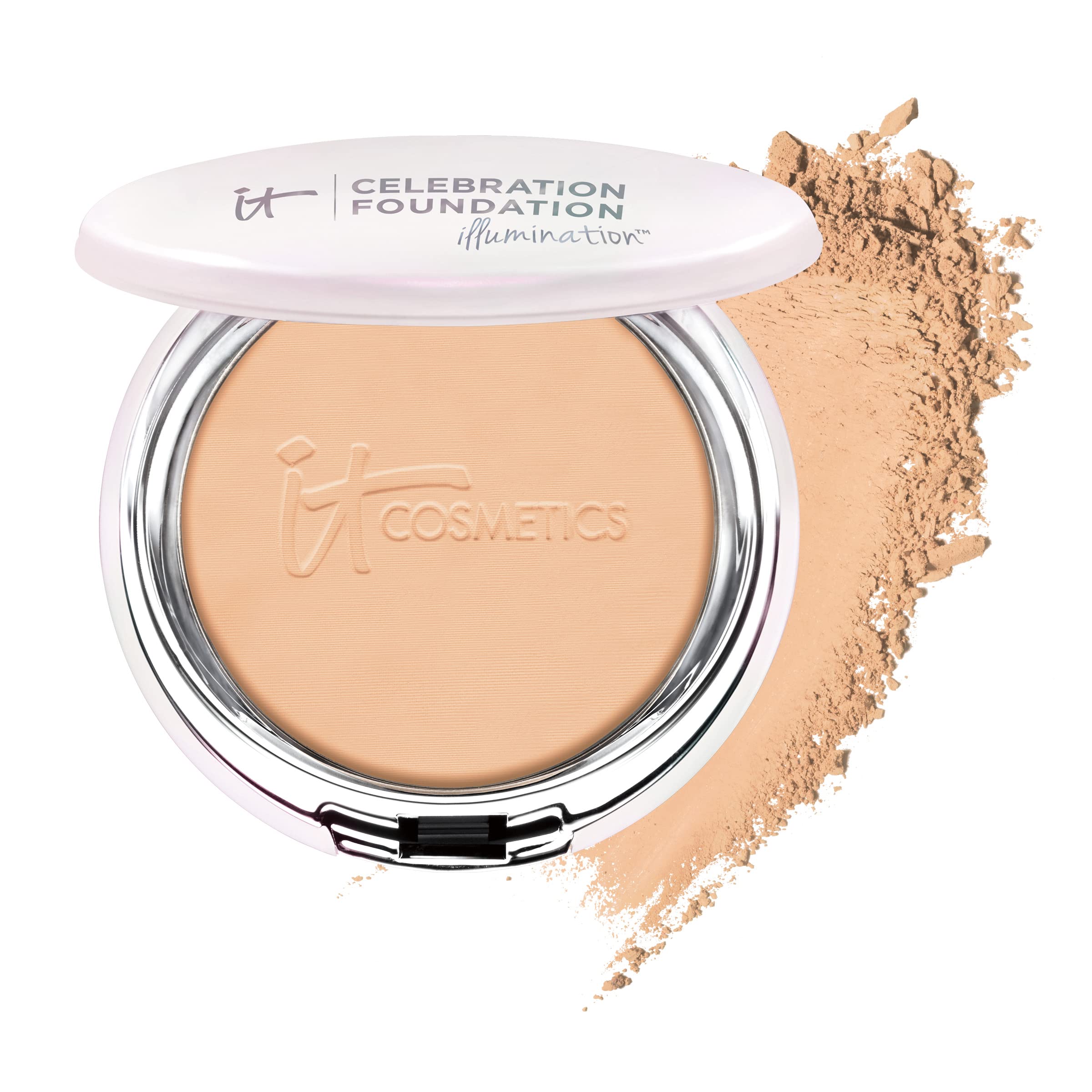 IT Cosmetics Celebration Foundation Illumination - Full-Coverage, Anti-Aging Powder Foundation - Blurs Pores, Wrinkles &amp; Imperfections - 0.3 oz
