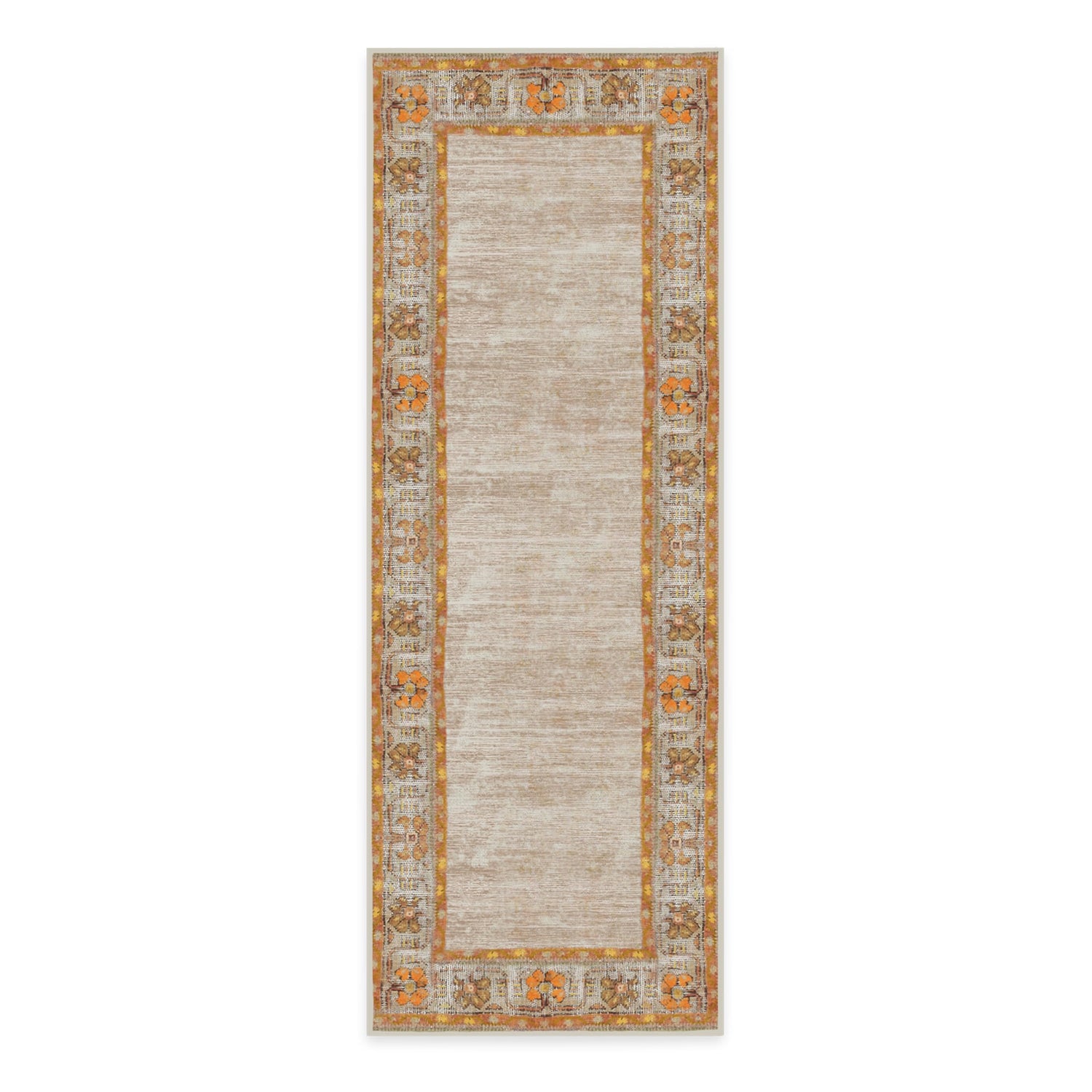 RUGGABLE Zinnia Runner Rug - Perfect Boho Washable Rug for Entryway Hallway Kitchen - Pet &amp; Child Friendly - Stain &amp; Water Resistant - Grey 2.5&