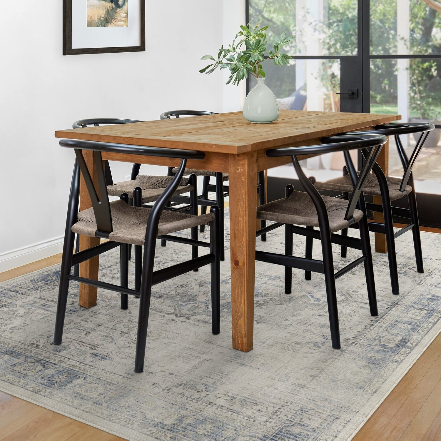 RUGGABLE Kamran Washable Rug - Perfect Vintage Area Rug for Living Room Bedroom Kitchen - Pet &amp; Child Friendly - Stain &amp; Water Resistant - Hazel 5&