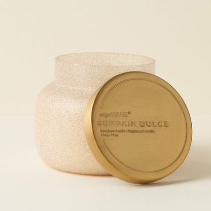 Capri Blue Tinsel &amp; Spice Holiday Candle - Signature Glam Jar Candle - Juniper Berry, Cinnamon &amp; Vanilla Scented Candles - Soy Wax Blend - Christmas Decor - Maroon Glitter Candle Holder (19 oz)