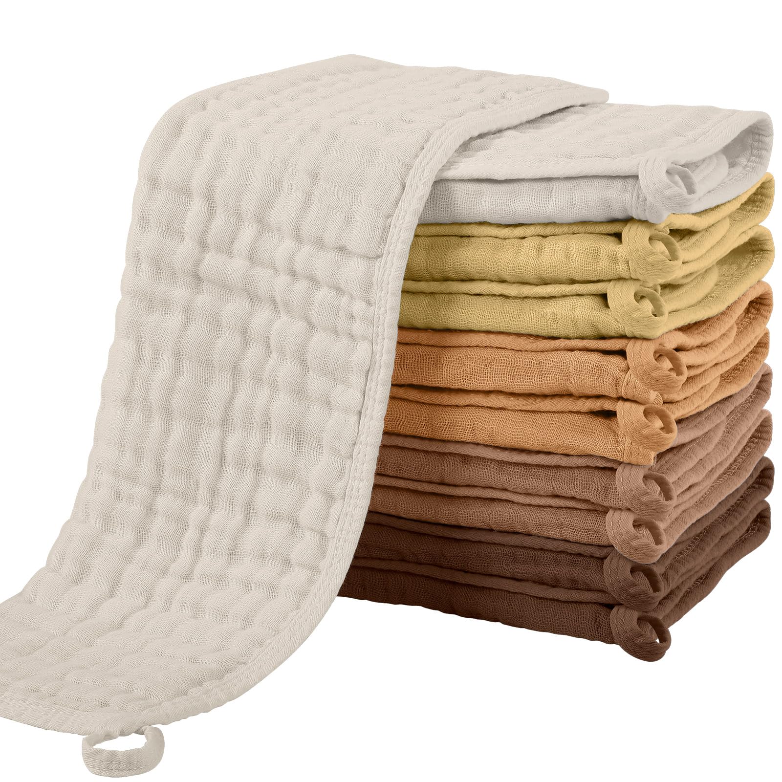 Yoofoss Muslin Burp Cloths for Baby 10 Pack 100% Cotton Baby Washcloths for Boys Girls Large 20&