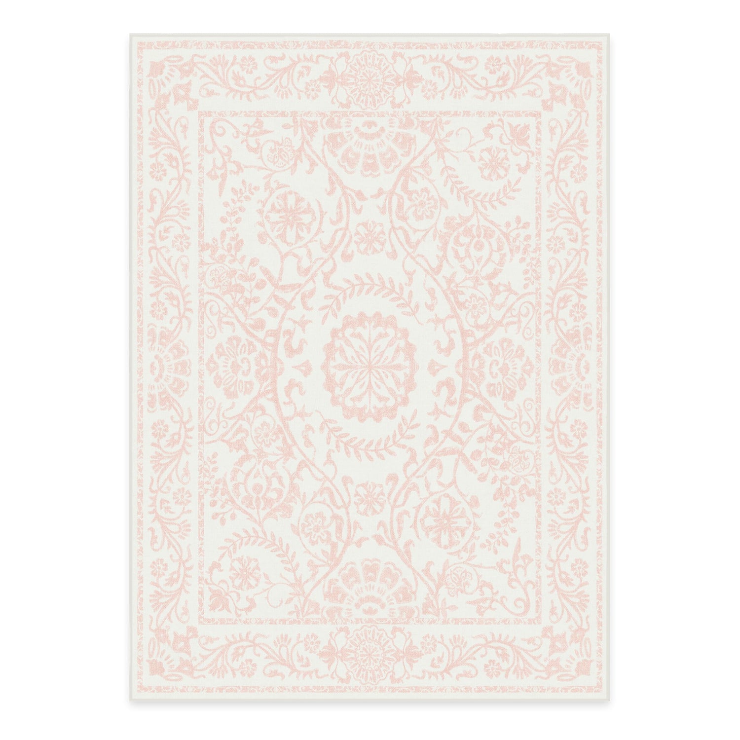 RUGGABLE Washable 2x3 Area Rug, Delphina Delft Blue, Premium Vintage Rugs for Living Room, Bedroom, Kitchen, Office, Classroom with Gripper Non Slip Pad