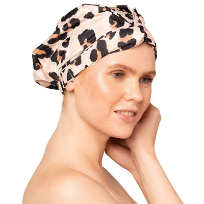 Kitsch Luxury Shower Cap for Women - Reusable Shower Cap for Long Hair with Non Slip Silicon Grip | Waterproof Hair Cap for Shower with One Size Fits Most | Stylish Hair Cover for Shower (Blush Dot)