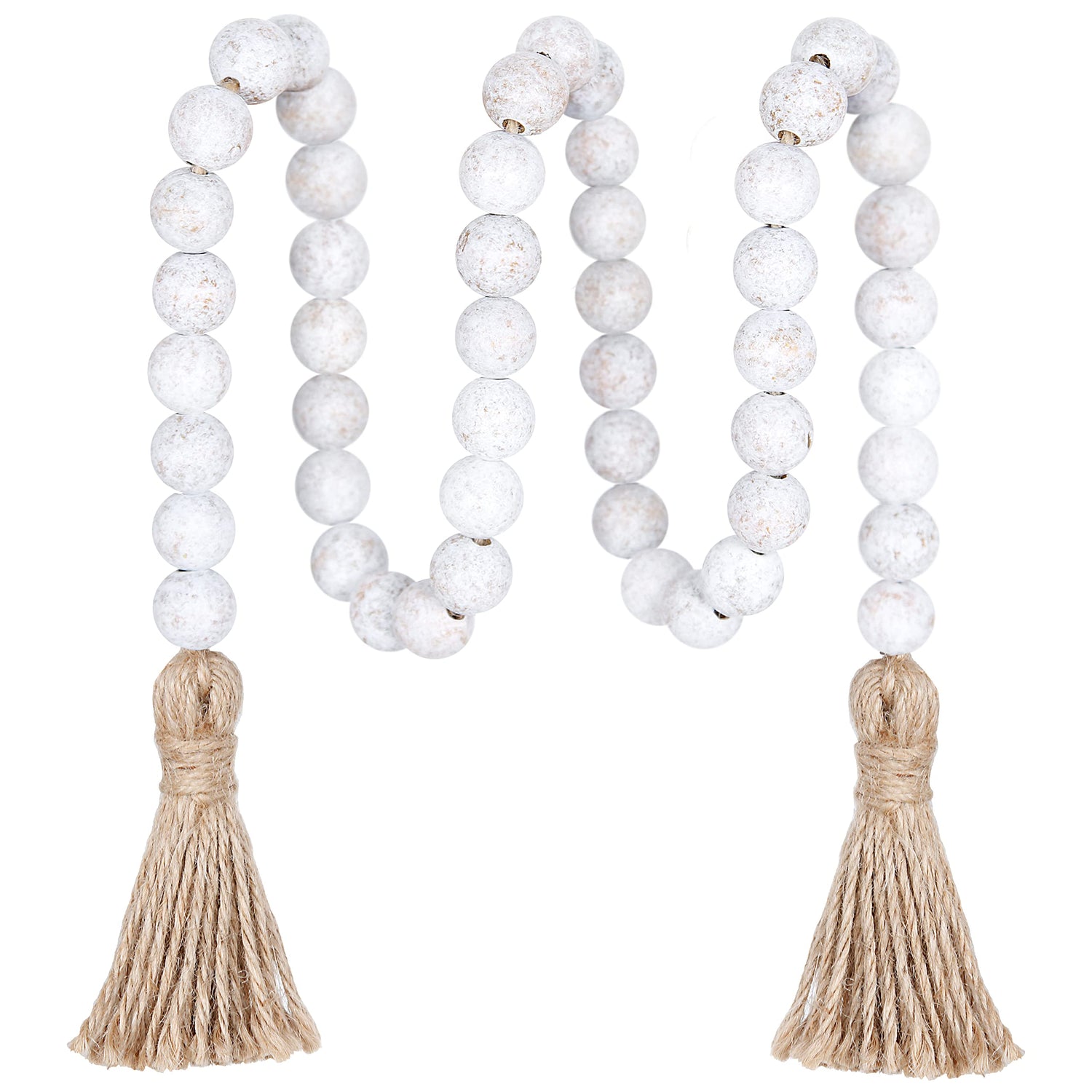 Meplait 39in Wood Bead Garland Farmhouse with Tassels,Versatile Prayer Beads Boho Chic Wall Hanging Home Decor (Purple)
