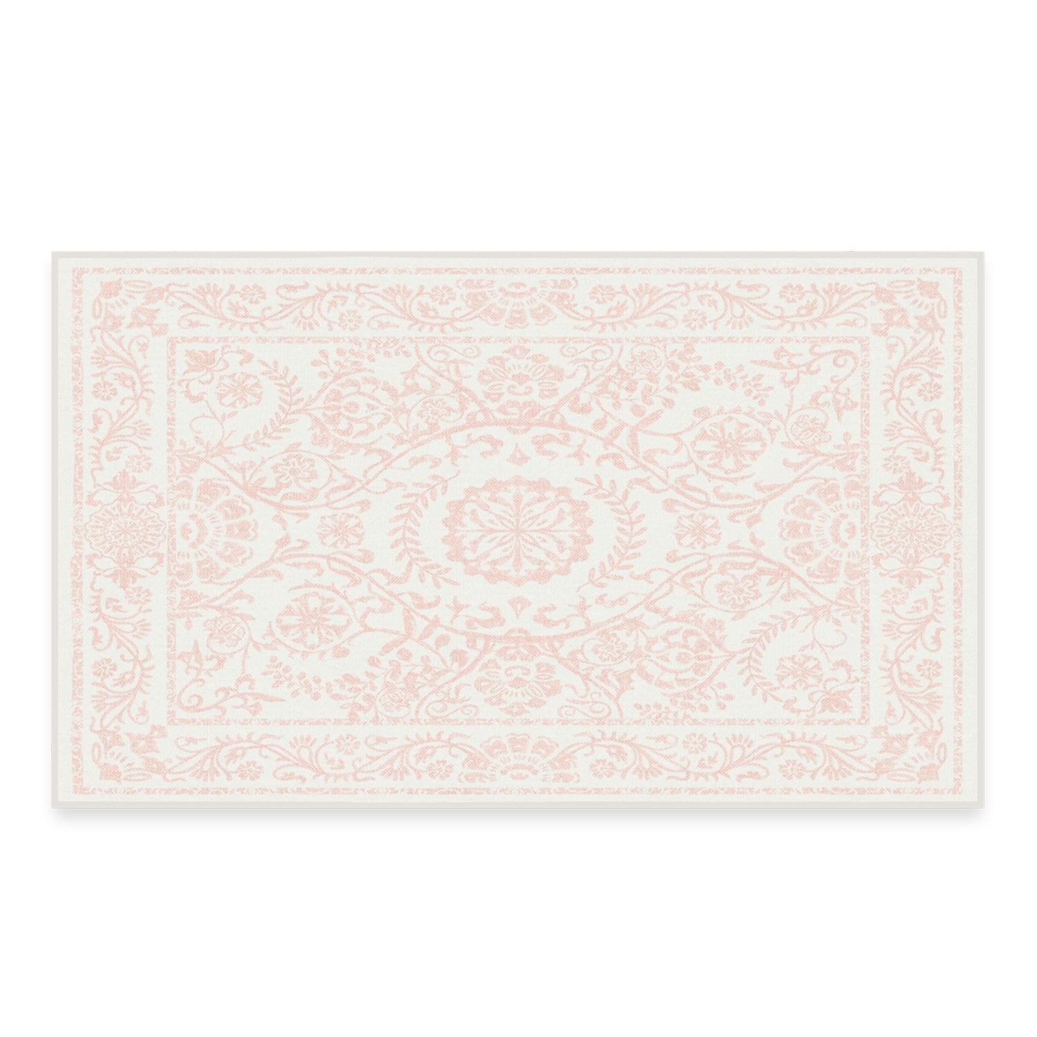 RUGGABLE Washable 2x3 Area Rug, Delphina Delft Blue, Premium Vintage Rugs for Living Room, Bedroom, Kitchen, Office, Classroom with Gripper Non Slip Pad