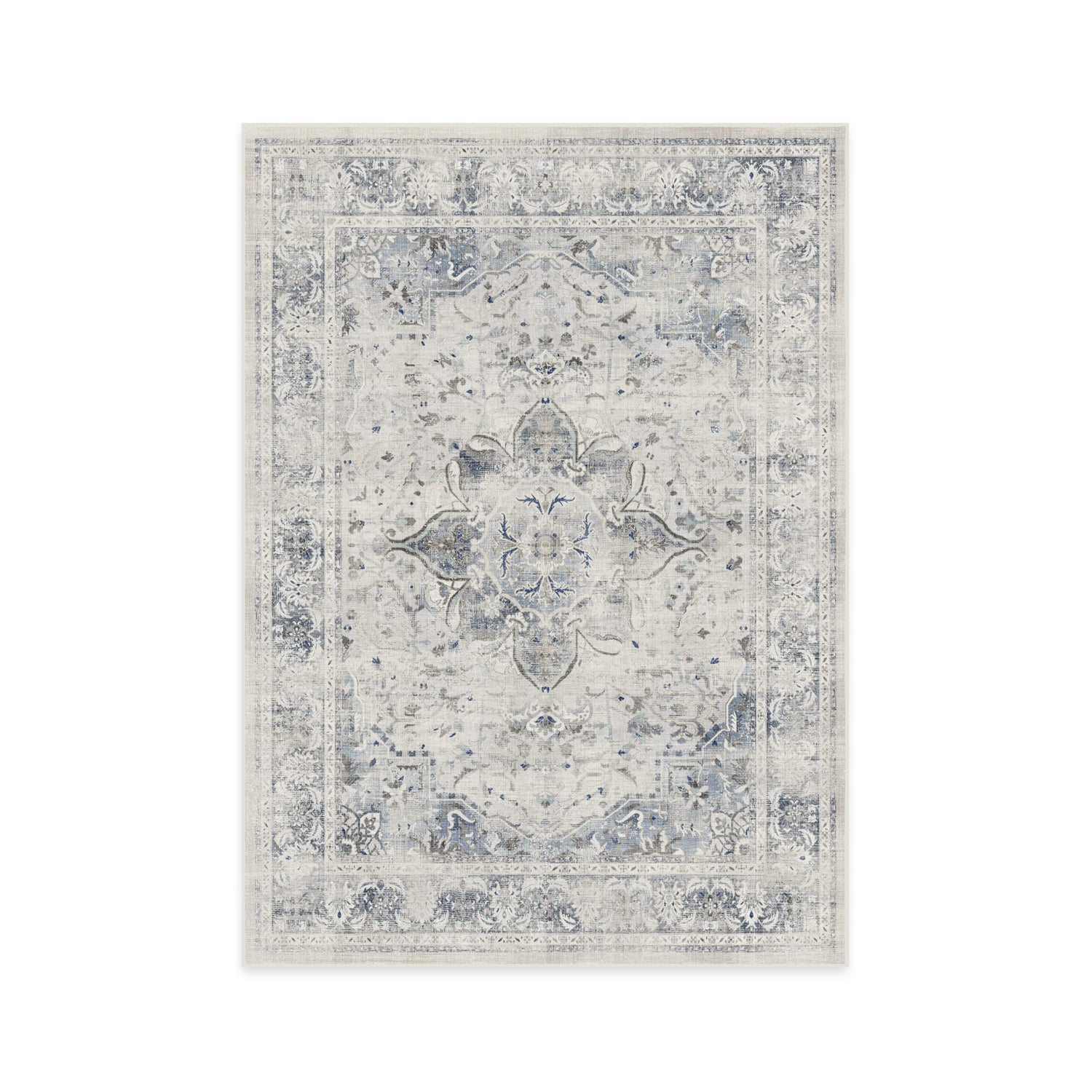 RUGGABLE – Sarrah Blue Quartz – Machine Washable Runner Rug – Pet &amp; Child Friendly – Stain &amp; Water Resistant – Non-Slip – 2.5&