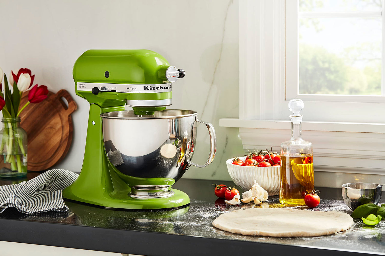 KitchenAid Artisan Series 5-Quart Tilt-Head Stand Mixer, Almond Cream, KSM150PSAC