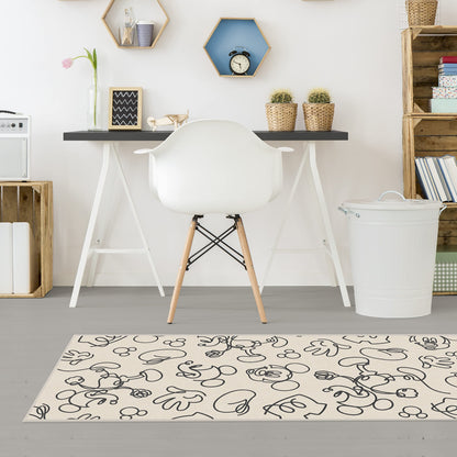 RUGGABLE Disney Classic Minnie Mouse Washable Rug - Perfect Area Rug for Nursery Playroom Kids Room - Pet &amp; Child Friendly - Stain &amp; Water Resistant - Trellis Pink 5&