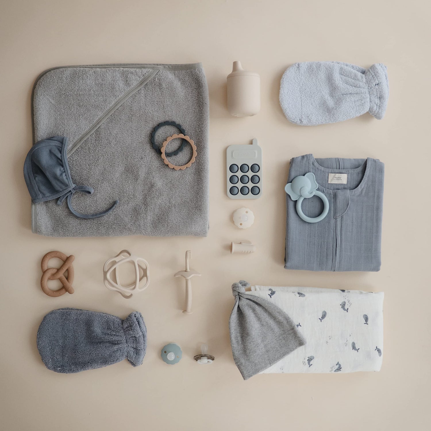 mushie Baby Hooded Towel | Organic Cotton (Moss)