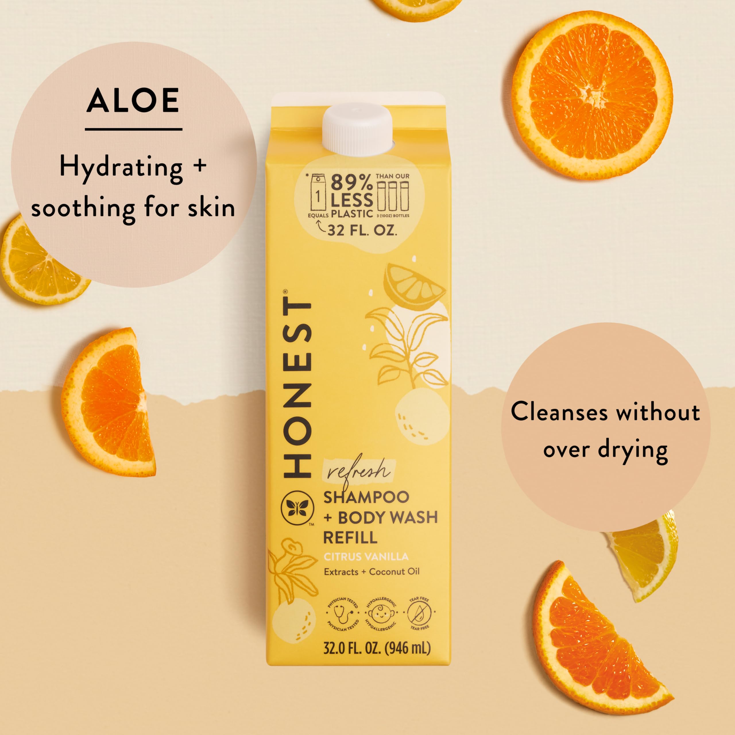 The Honest Company 2-in-1 Cleansing Shampoo + Body Wash | Gentle for Baby | Naturally Derived, Tear-free, Hypoallergenic | Fragrance Free Sensitive, 10 fl oz