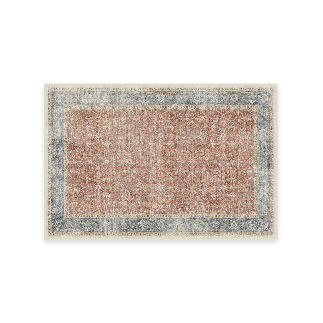 RUGGABLE Celestine Washable Rug - Vintage Area Rug for Living Room, Bedroom, Kitchen &amp; Dorm Room - Pet &amp; Child Friendly - Stain &amp; Water Resistant - Soft &amp; Durable, Coral 2&