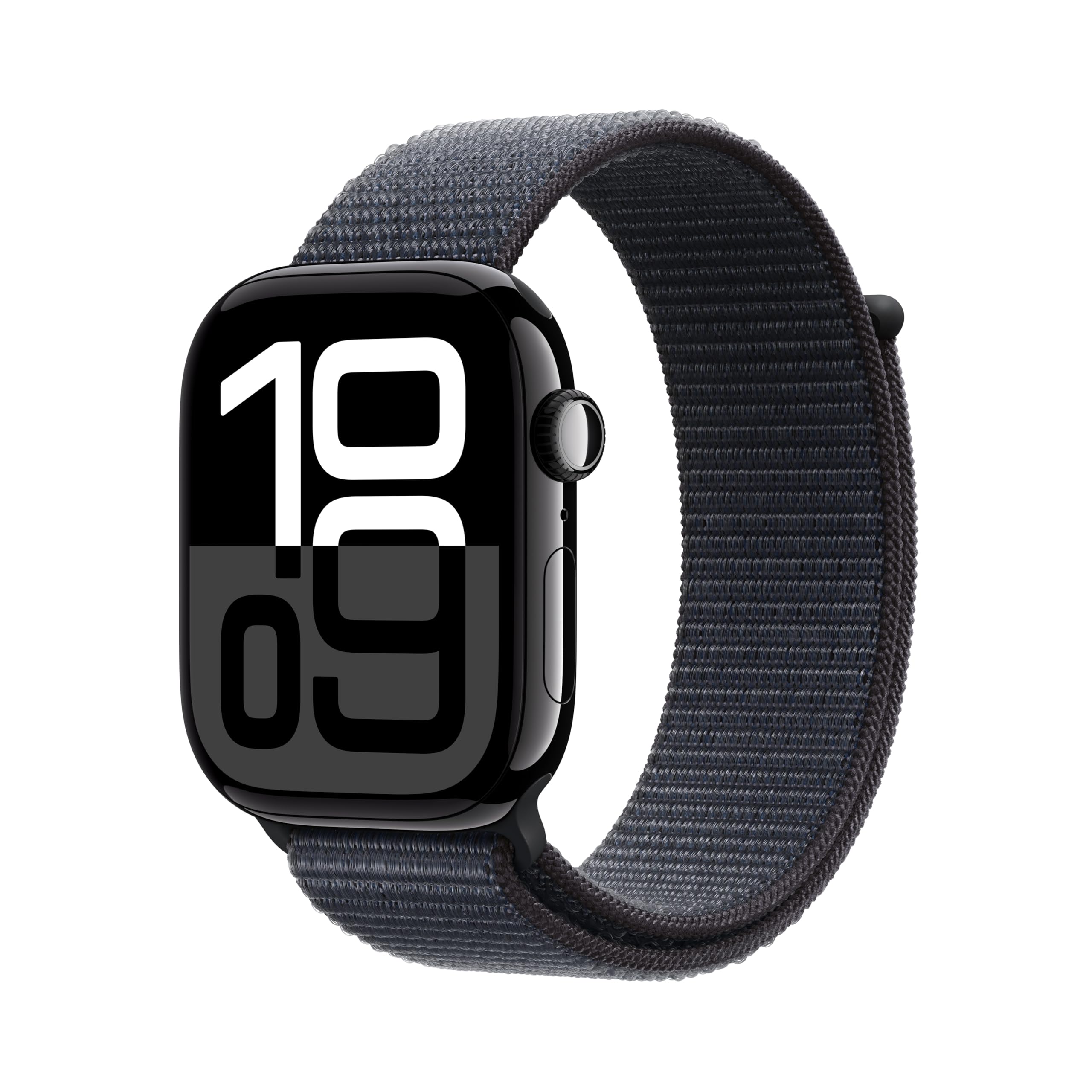 Apple Watch Series 10 [GPS 46mm] Smartwatch with Jet Black Aluminium Case with Black Sport Band. Fitness Tracker, ECG App, Always-On Retina Display, Water-Resistant