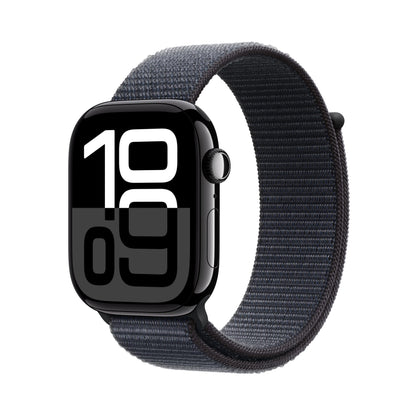 Apple Watch Series 10 [GPS 46mm] Smartwatch with Jet Black Aluminium Case with Black Sport Band. Fitness Tracker, ECG App, Always-On Retina Display, Water-Resistant