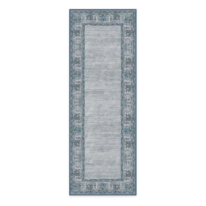 RUGGABLE Zinnia Runner Rug - Perfect Boho Washable Rug for Entryway Hallway Kitchen - Pet &amp; Child Friendly - Stain &amp; Water Resistant - Grey 2.5&