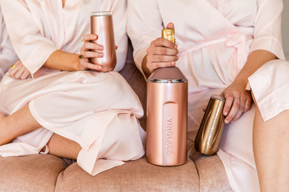 Vinglacé Wine Bottle Chiller- Portable Champagne Insulator- Stainless Steel Wine Cooler Sleeve, White