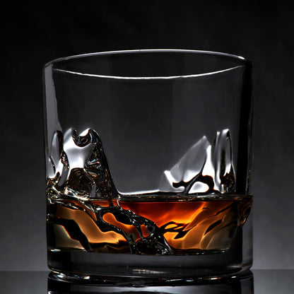 LIITON Heavy Crystal Whiskey Glasses Gift Set, Thick Freezable Bourbon Glass 1lb Each, Premium Whiskey Gifts for Men, Frozen Crystal Chills Cocktails Featuring Grand Canyon Glasses Set of 2, 10 oz