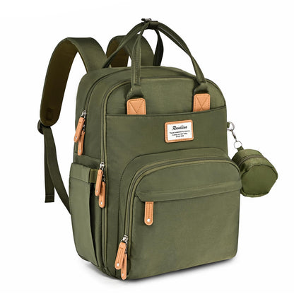 RUVALINO Diaper Bag Backpack, Multifunction Travel Pack Maternity Baby Changing Bags, Large Capacity, Waterproof, Beige