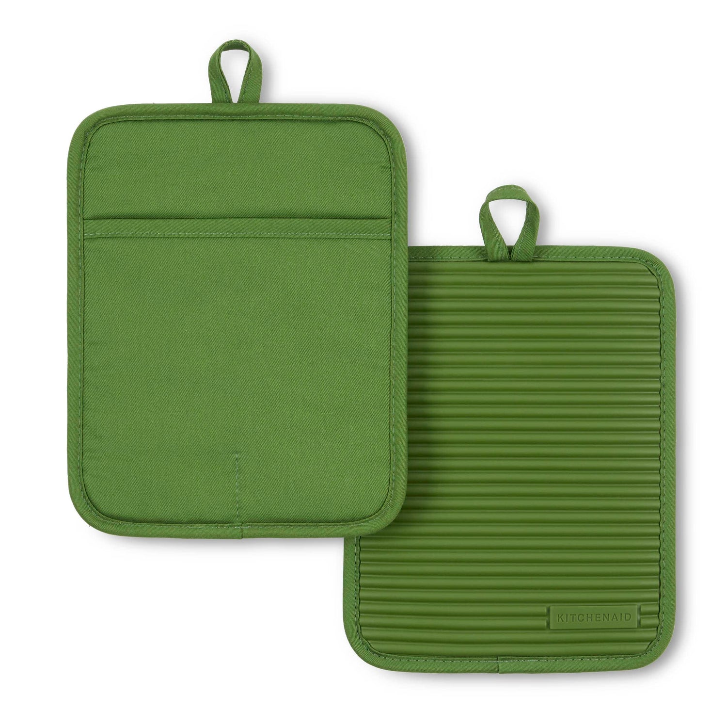 KitchenAid Ribbed Soft Silicone Water Resistant Pot Holder Set, Milkshake , 2 Piece Set, 7&quot;x9&quot;