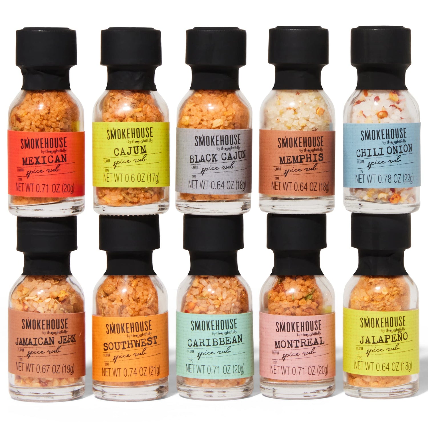 Smokehouse Gift Set by Thoughtfully, Vegan and Vegetarian Barbecue Rubs, Flavors Include Cajun, Caribbean, Memphis and Southwest, Set of 4
