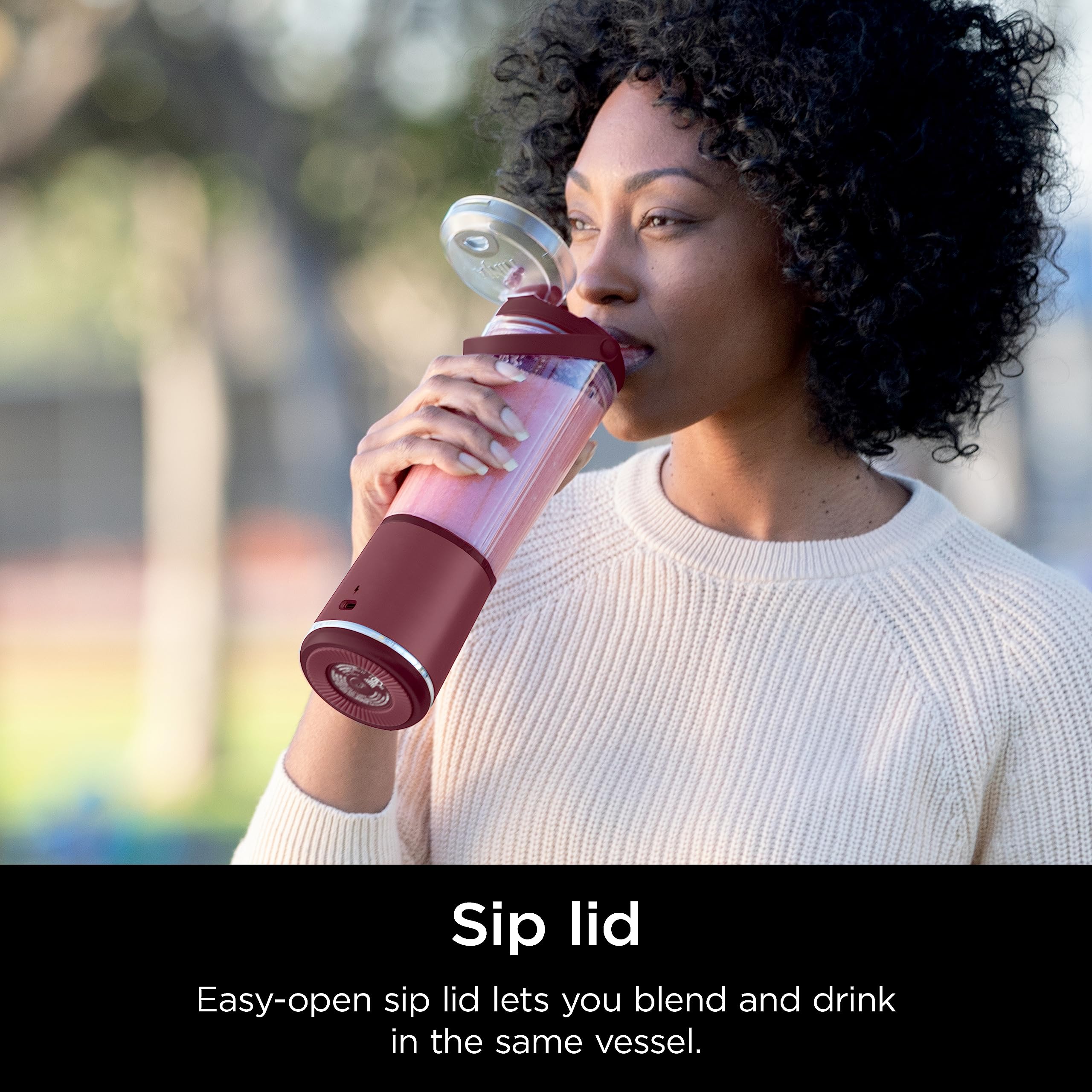 Ninja Blast Portable Blender, Cordless, 18oz. Vessel, Personal Blender For-Shakes and Smoothies, BPA Free, Leakproof-Lid and Sip Spout, USB-C Rechargeable, Dishwasher Safe Parts, Tinted Pink, BC151PK
