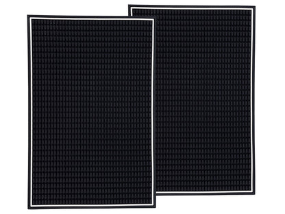Highball &amp; Chaser Premium Bar Mat 18in x 12in 1cm Thick Durable and Stylish Service Bar Mat for Spills, Bars, Restaurants, Counter Top Dish Drying Mat, Glass Drying Mat (1 Pack, Black Border)