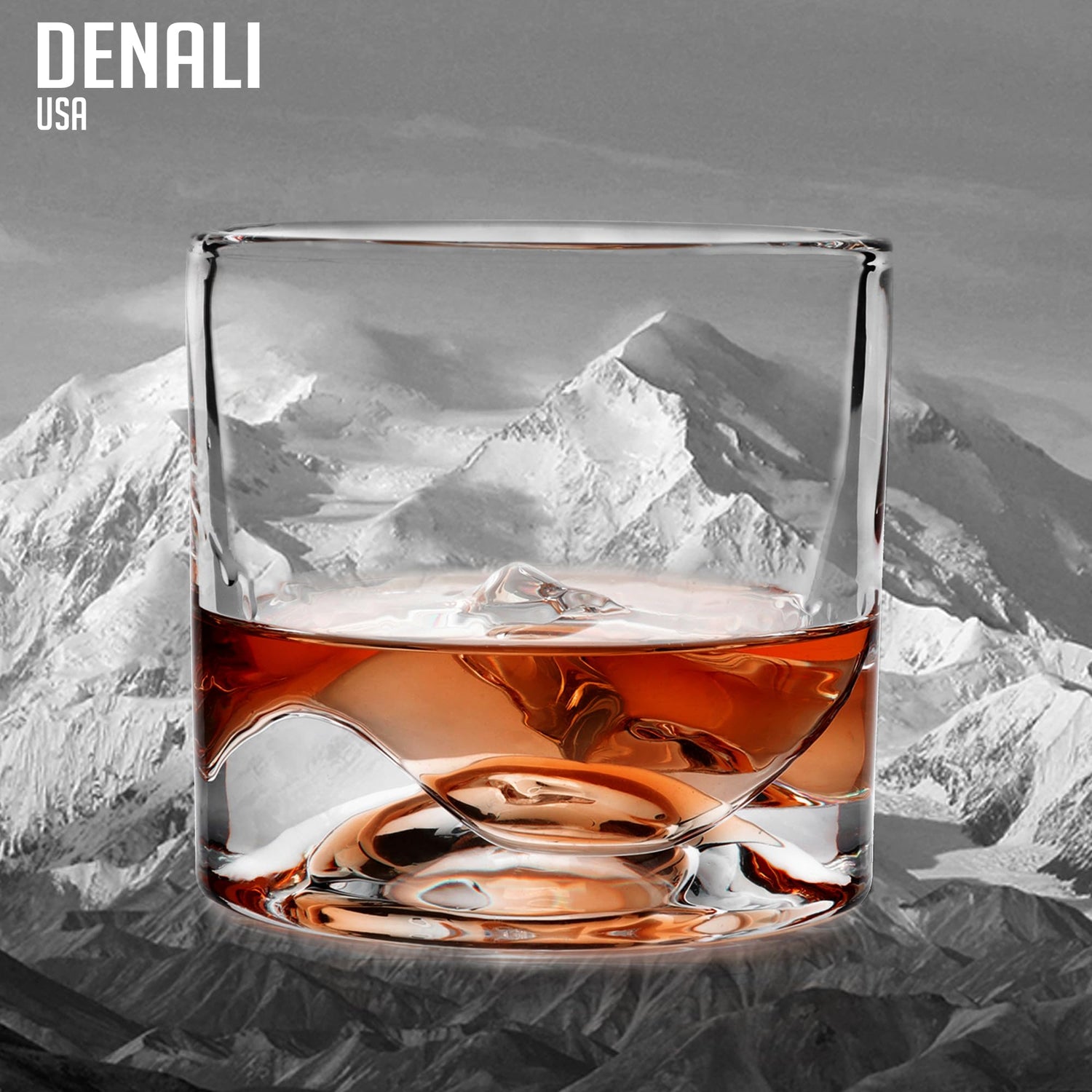 LIITON Heavy Crystal Whiskey Glasses Gift Set, Thick Freezable Bourbon Glass 1lb Each, Premium Whiskey Gifts for Men, Frozen Crystal Chills Cocktails Featuring Grand Canyon Glasses Set of 2, 10 oz