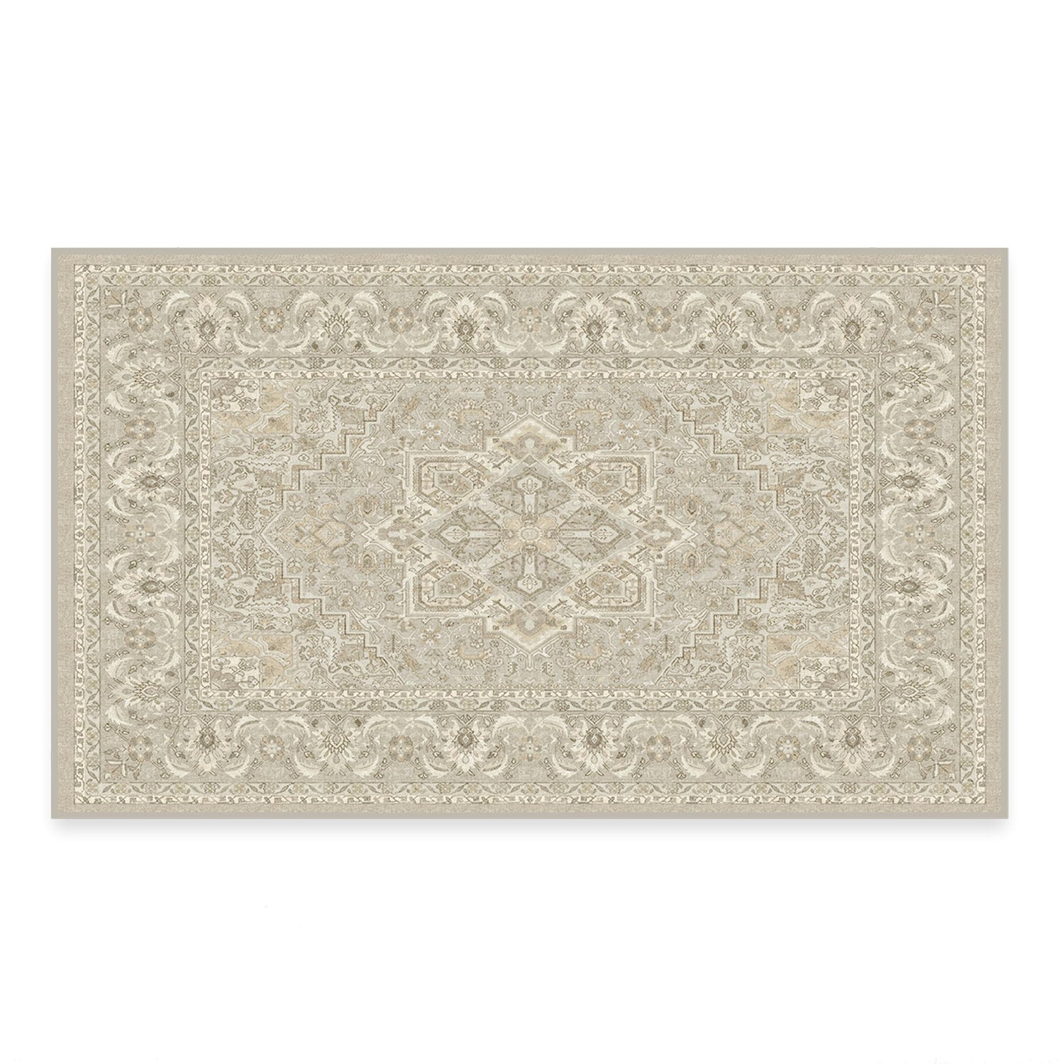 RUGGABLE Hendesi Heriz Washable Rug - Perfect Antique Vintage Area Rug for Living Room Bedroom Kitchen - Pet &amp; Child Friendly - Stain &amp; Water Resistant, Non-Slip - Abalone 2&