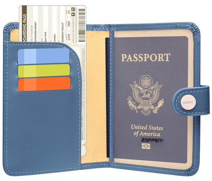 Zoppen RFID Blocking Travel Passport Holder Cadanian Passport Cover Slim Id Card Case (