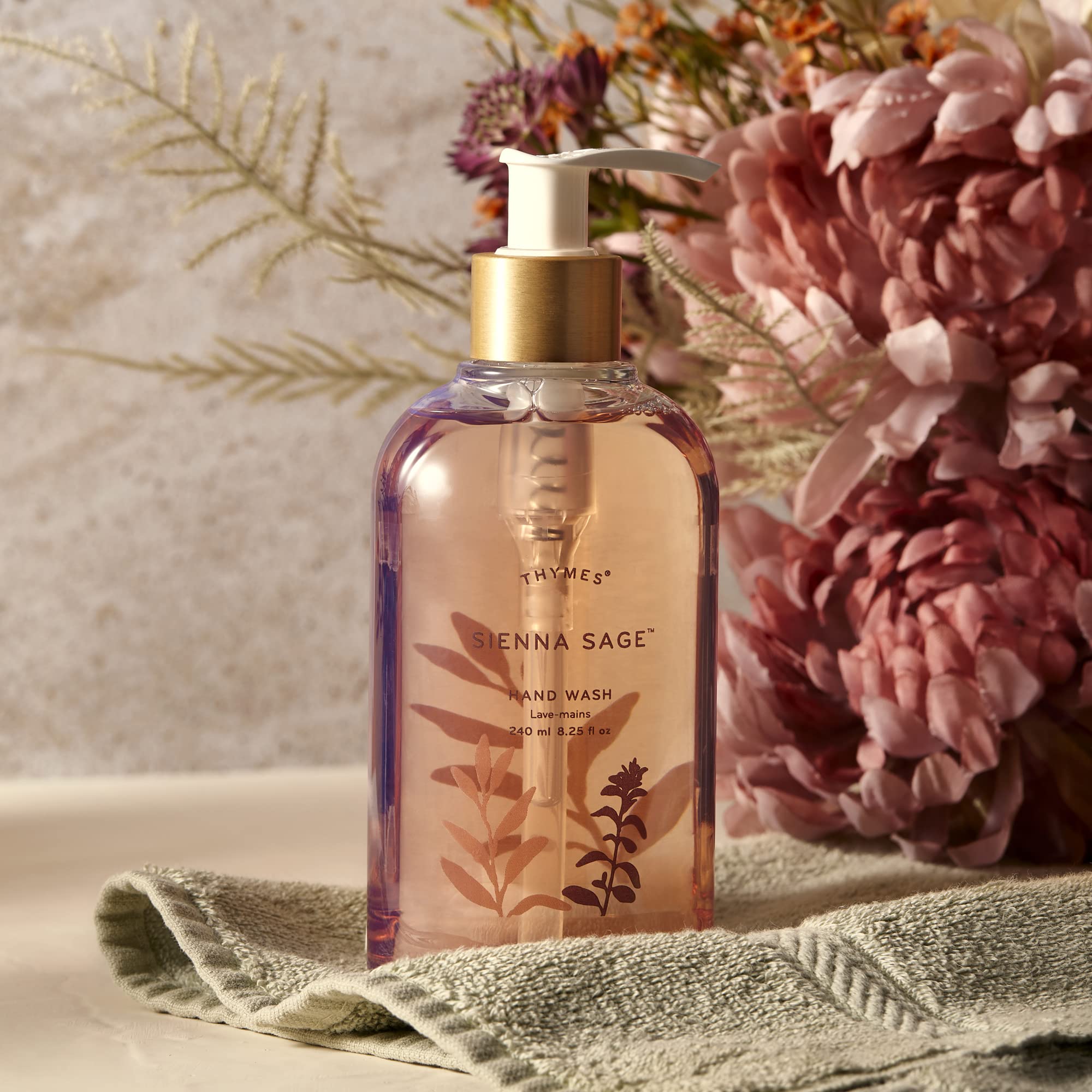 Thymes Eucalyptus Hand Wash - Liquid Hand Soap with Nourishing Ingredients - Eucalyptus Scented Skin Care Soap Dispenser - Botanical Fragrance, Glycerin &amp; Jojoba, Lightly Scented (8.25 oz)
