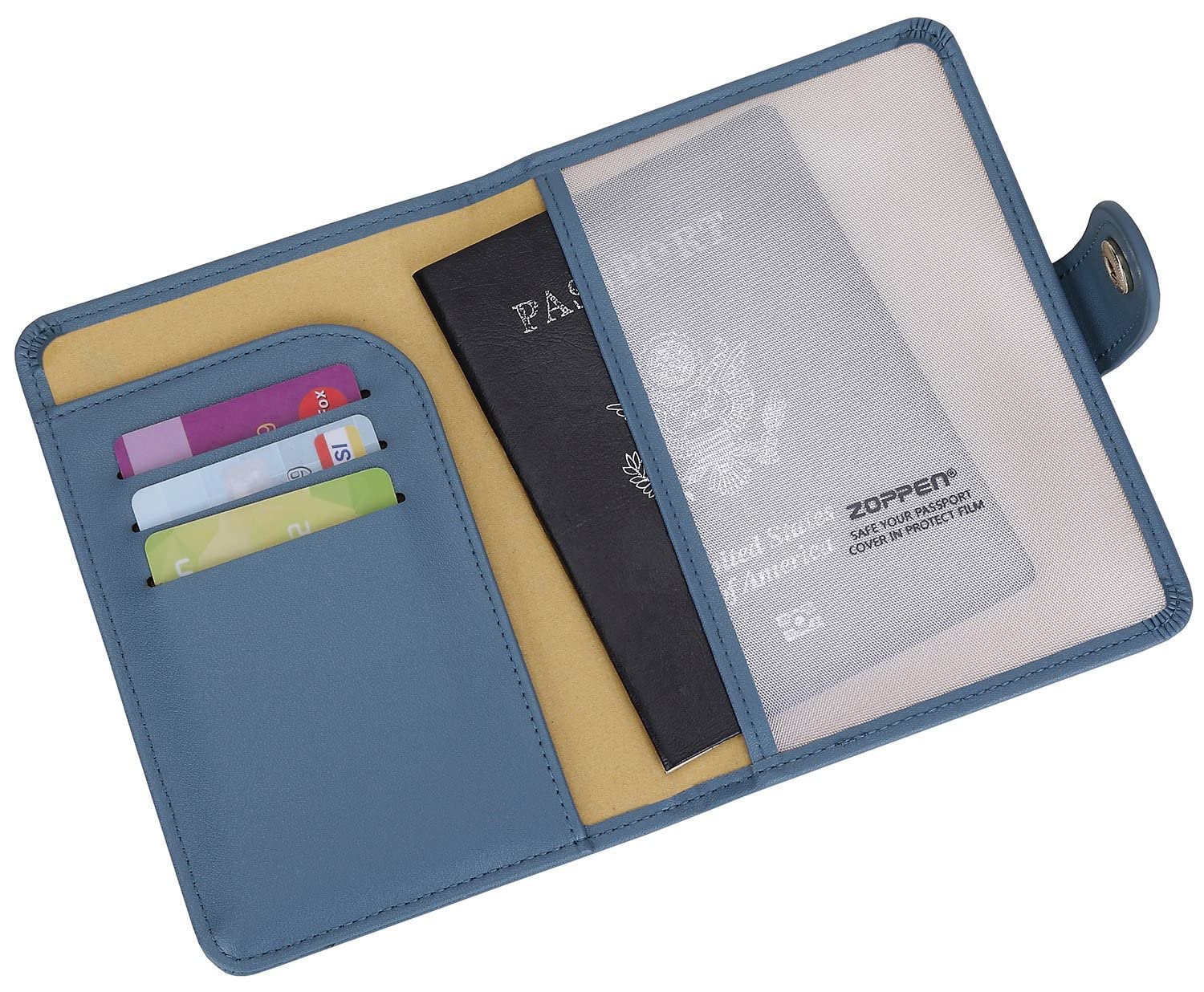 Zoppen RFID Blocking Travel Passport Holder Cadanian Passport Cover Slim Id Card Case (