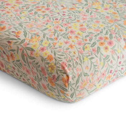 mushie Extra Soft Muslin Fitted Crib Sheet | 192 Thread Count | 28&quot;x 52&quot; (Fog)