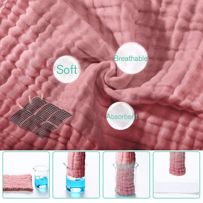 Yoofoss Muslin Burp Cloths for Baby 10 Pack 100% Cotton Baby Washcloths for Boys Girls Large 20&