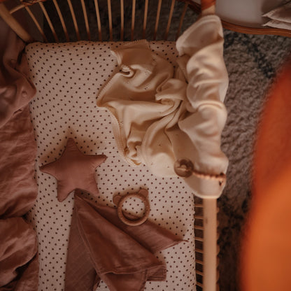 mushie Extra Soft Muslin Fitted Crib Sheet | 192 Thread Count | 28&quot;x 52&quot; (Fog)
