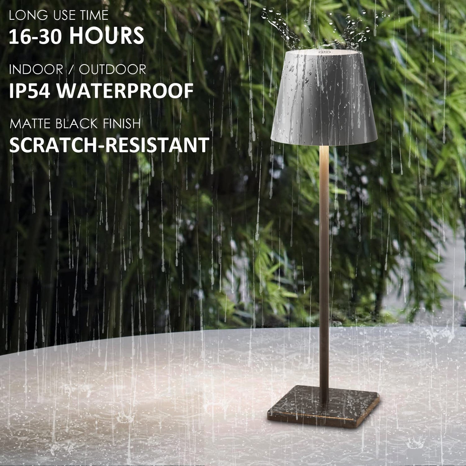 2-Pack LED Cordless Table Lamp, Rechargeable Battery Desk lamp 3W 5500mAh Battery Operated Stepless Dimming Modern Portable Table Light for Restaurant/Bedroom/Outdoor IP54 Waterproof (Off White)