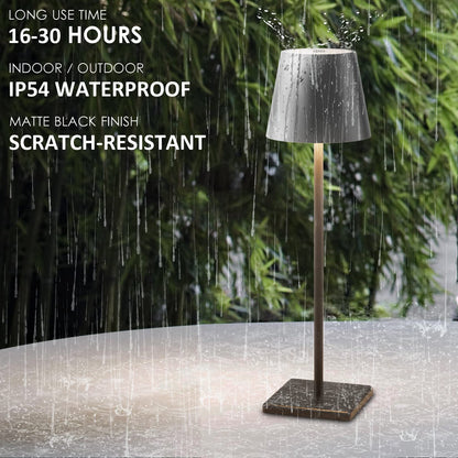 2-Pack LED Cordless Table Lamp, Rechargeable Battery Desk lamp 3W 5500mAh Battery Operated Stepless Dimming Modern Portable Table Light for Restaurant/Bedroom/Outdoor IP54 Waterproof (Off White)