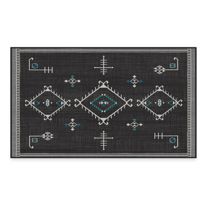 RUGGABLE Damali Runner Rug - Perfect Boho Washable Rug for Entryway Hallway Kitchen - Pet &amp; Child Friendly - Non-Toxic - Stain &amp; Water Resistant - Black &amp; White 2.5&