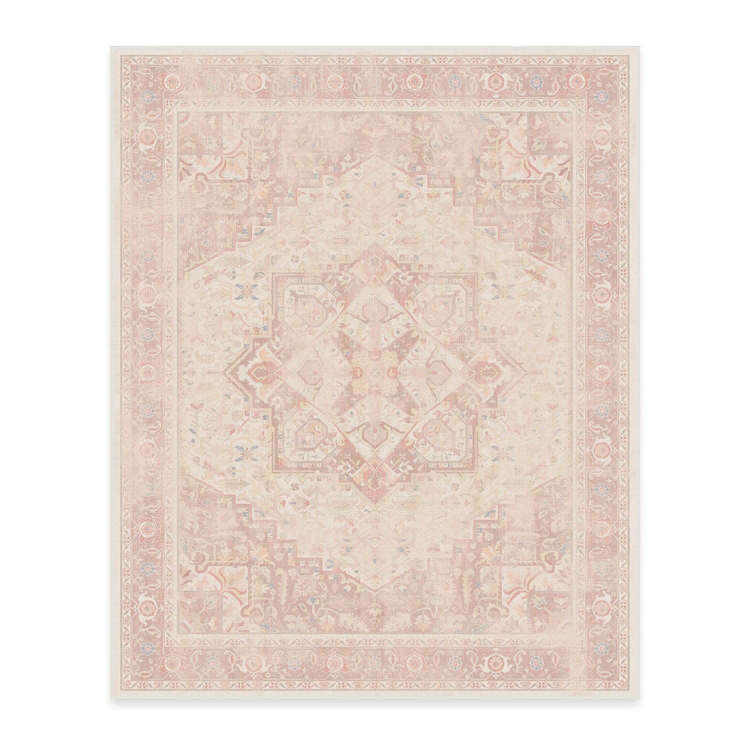 RUGGABLE Kamran Washable Rug - Perfect Vintage Area Rug for Living Room Bedroom Kitchen - Pet &amp; Child Friendly - Stain &amp; Water Resistant - Hazel 5&