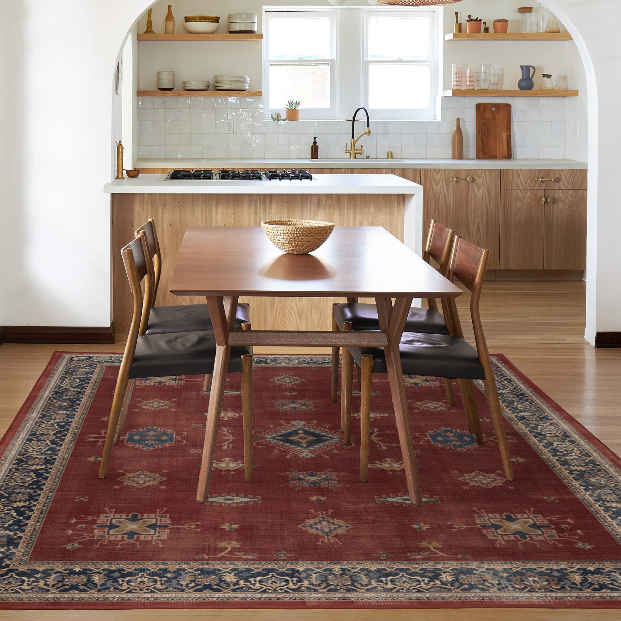 RUGGABLE – Verena Dark Wood – Machine Washable Runner Rug – Pet &amp; Child Friendly – Stain &amp; Water Resistant – Non-Slip – 2.5&