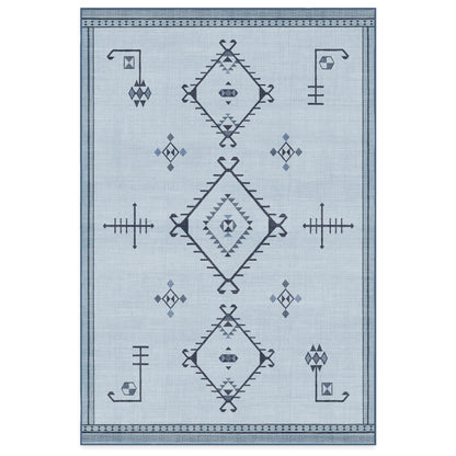 RUGGABLE Damali Runner Rug - Perfect Boho Washable Rug for Entryway Hallway Kitchen - Pet &amp; Child Friendly - Non-Toxic - Stain &amp; Water Resistant - Black &amp; White 2.5&