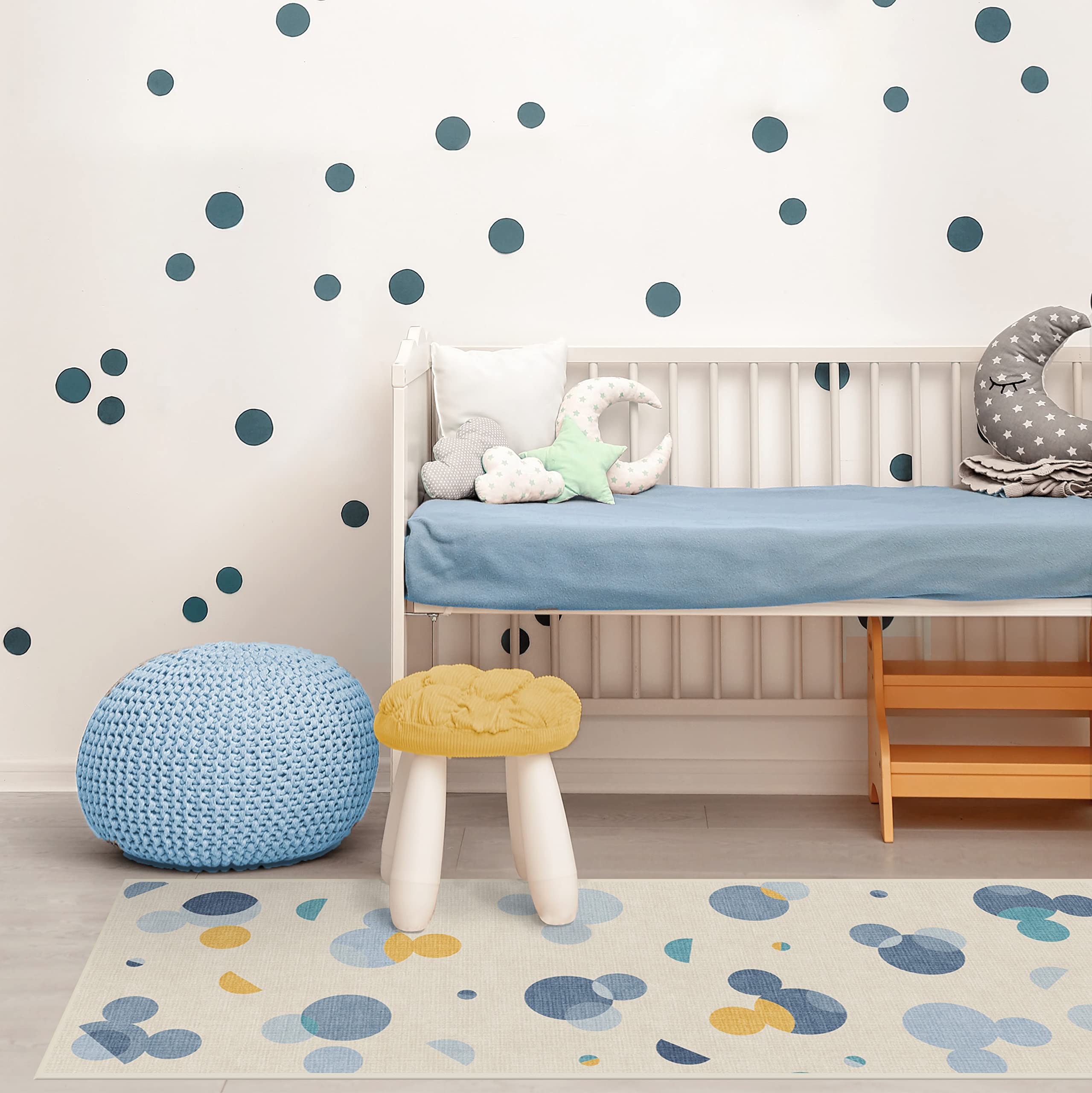 RUGGABLE Disney Classic Minnie Mouse Washable Rug - Perfect Area Rug for Nursery Playroom Kids Room - Pet &amp; Child Friendly - Stain &amp; Water Resistant - Trellis Pink 5&