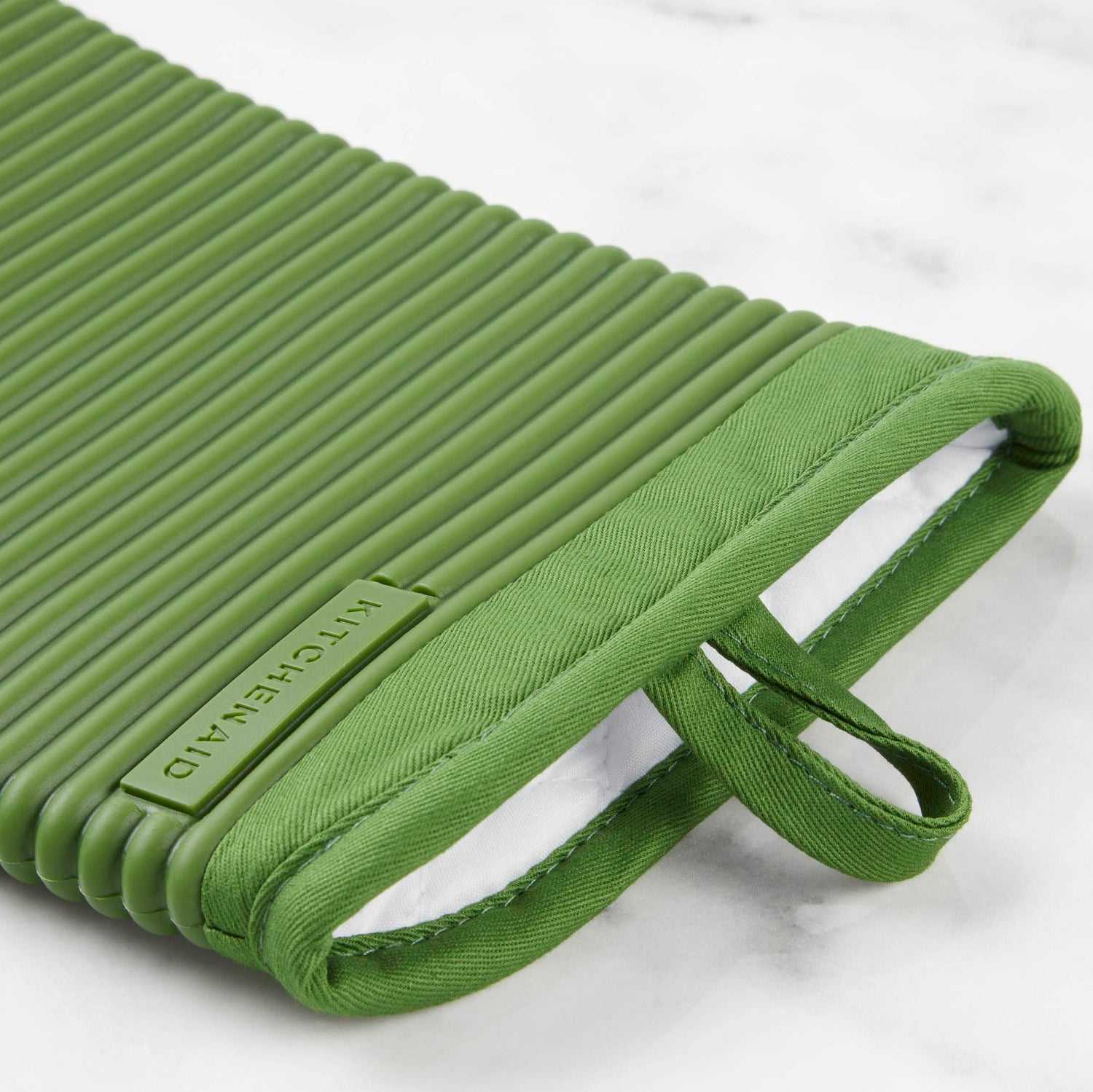 KitchenAid Ribbed Soft Silicone Oven Mitt Set, 7&quot;x13&quot;, Milkshake 2 Count