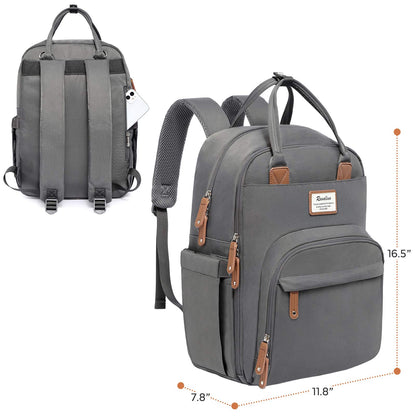 RUVALINO Diaper Bag Backpack, Multifunction Travel Pack Maternity Baby Changing Bags, Large Capacity, Waterproof, Beige