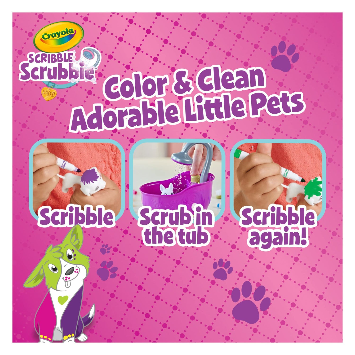 Crayola Scribble Scrubbie Peculiar Pets Tub Playset, Creative Toys