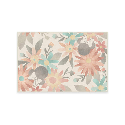 RUGGABLE Disney Classic Minnie Mouse Washable Rug - Perfect Area Rug for Nursery Playroom Kids Room - Pet &amp; Child Friendly - Stain &amp; Water Resistant - Trellis Pink 5&