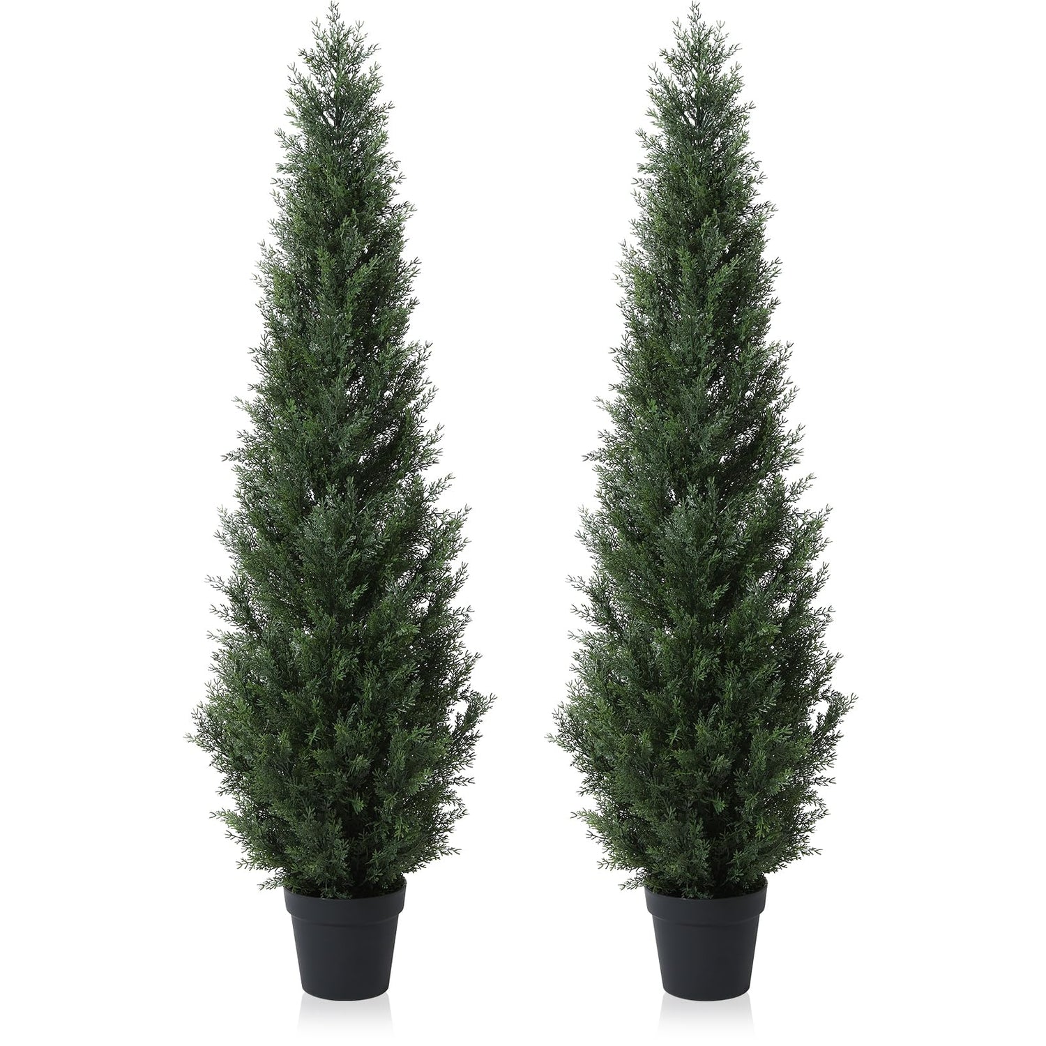 3FT Artificial Cedar Topiary Trees for Outdoors Potted Fake Cypress Trees Faux Evergreen Plants for Home Porch Decor Set of 2