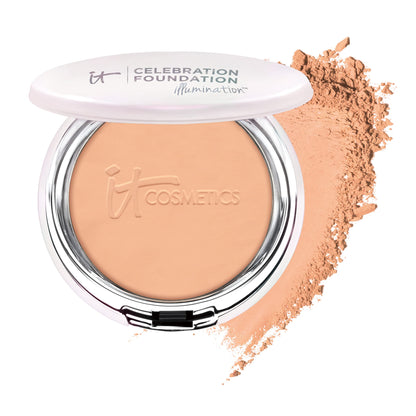 IT Cosmetics Celebration Foundation Illumination - Full-Coverage, Anti-Aging Powder Foundation - Blurs Pores, Wrinkles &amp; Imperfections - 0.3 oz
