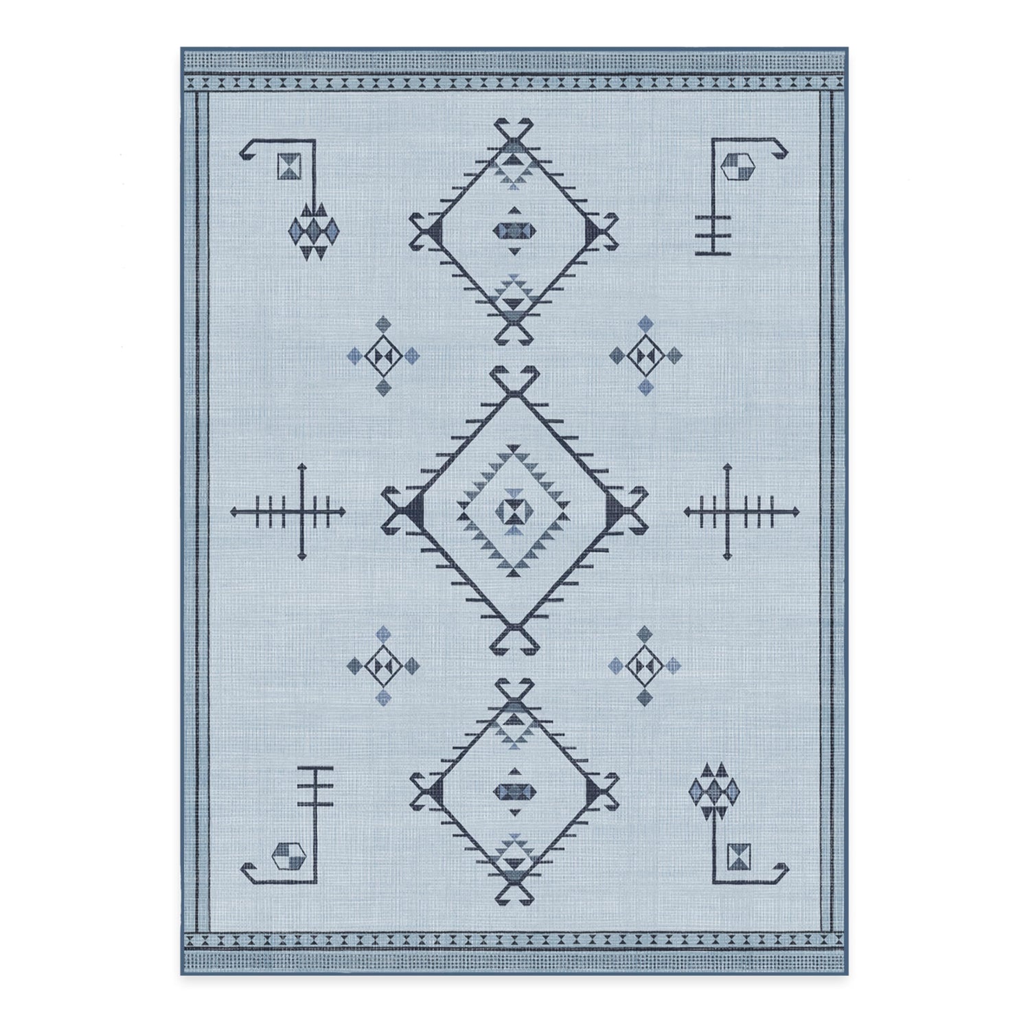 RUGGABLE Damali Runner Rug - Perfect Boho Washable Rug for Entryway Hallway Kitchen - Pet &amp; Child Friendly - Non-Toxic - Stain &amp; Water Resistant - Black &amp; White 2.5&