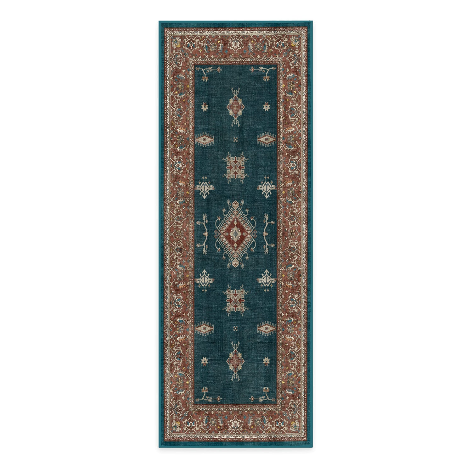 RUGGABLE – Verena Dark Wood – Machine Washable Runner Rug – Pet &amp; Child Friendly – Stain &amp; Water Resistant – Non-Slip – 2.5&
