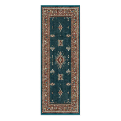 RUGGABLE – Verena Dark Wood – Machine Washable Runner Rug – Pet &amp; Child Friendly – Stain &amp; Water Resistant – Non-Slip – 2.5&