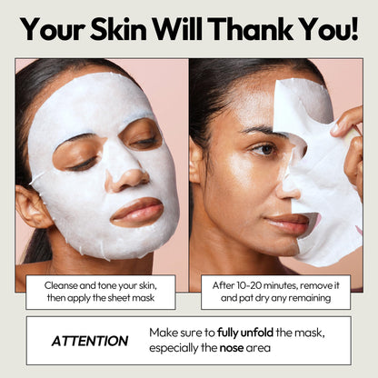 LAPCOS Pearl Sheet Mask, Daily Face Mask with Probiotics to Brighten and Clarify Skin, Korean Beauty Favorite, 5-Pack